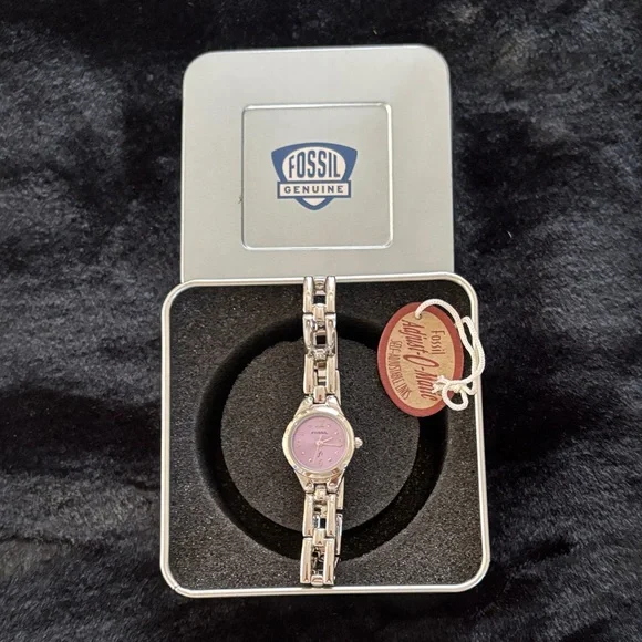 Fossil Women's Silver Watch with Pink Dial - Picture 1 of 3